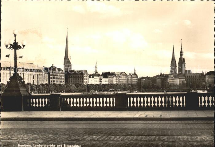HAMBURG CITY Lombardsbruecke Binnenalster Kirche