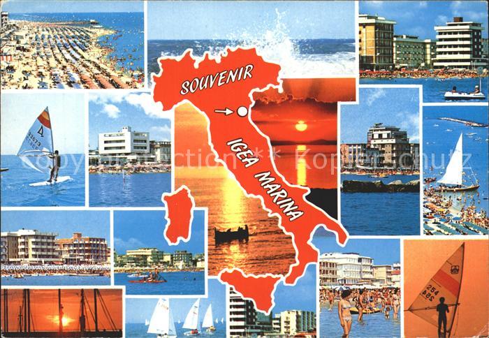 Igea Marina Strand Hotels Sonnenuntergang Windsurfen Stiefel