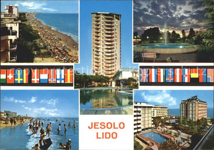 Lido di Jesolo Strand Hotel Hochhaus Springbrunnen Swimming Pool