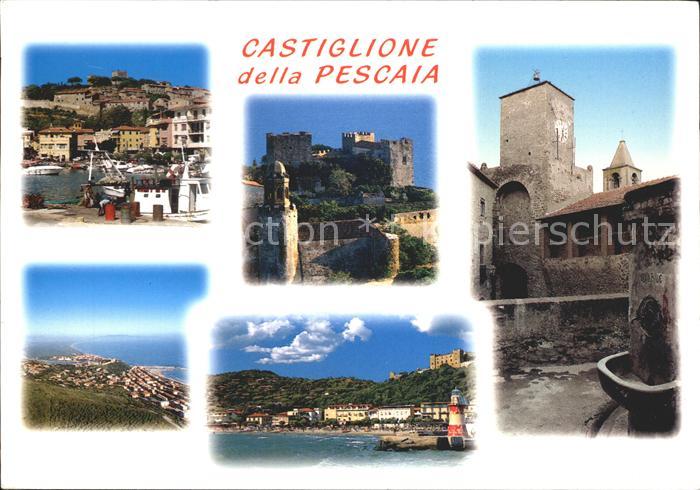 Castiglione della Pescaia Teilansichten Hafen Schloss Kirche