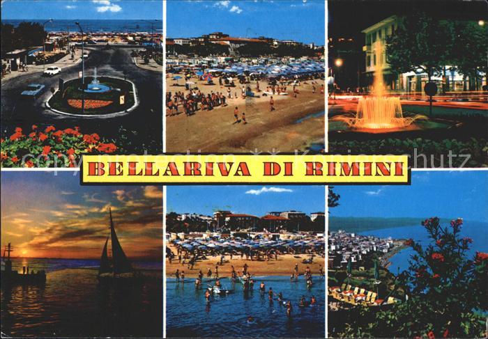 Bellariva di Rimini Panorama Brunnen Strand Abendstimmung am Meer
