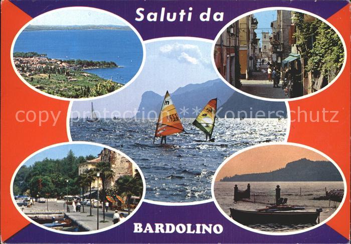 Bardolino Lago di Garda Panorama Strassenpartie Uferpromenade Hafen Windsurfen G