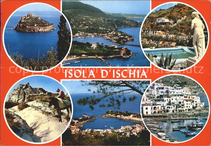 Forio d Ischia Panorama Hafen Castello Aragonese Aragonisches Schloss