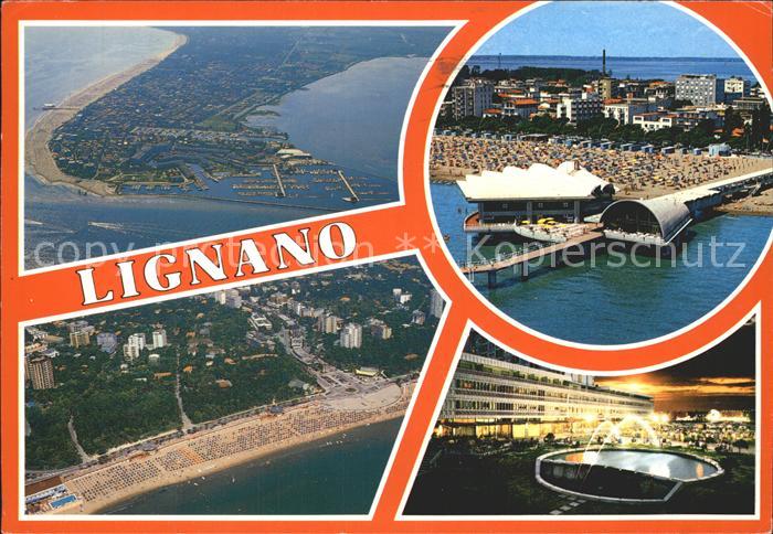 Lignano Fliegeraufnahme Strand Restaurant