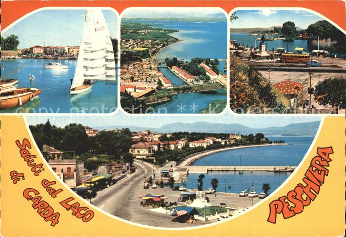 Peschiera del Garda Uferstrasse Gardasee Hafen Fliegeraufnahme