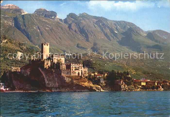 Malcesine Lago di Garda Castello Scaligero e Monte Baldo Schloss Gardasee