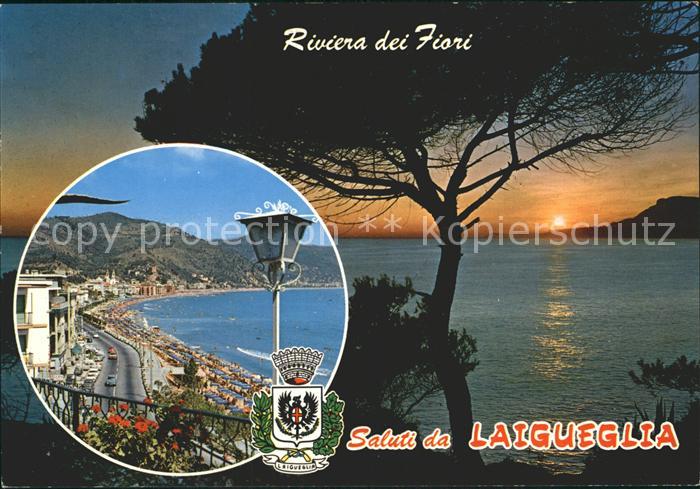 Laigueglia  Panorama Riviera dei Fiori Sonnenuntergang am Meer