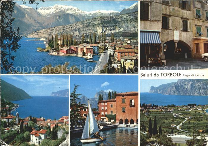 Torbole Lago di Garda Panorama Gardasee Alpen Hafen Segelboot