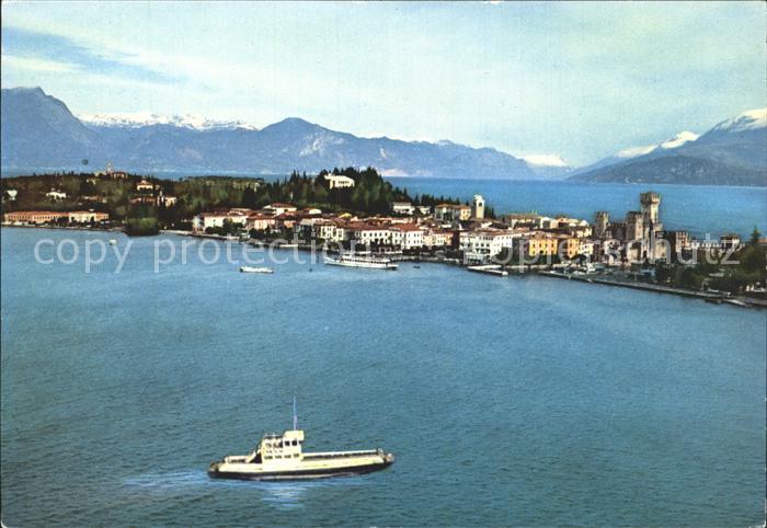 Sirmione Lago di Garda Gardasee Alpen Fliegeraufnahme