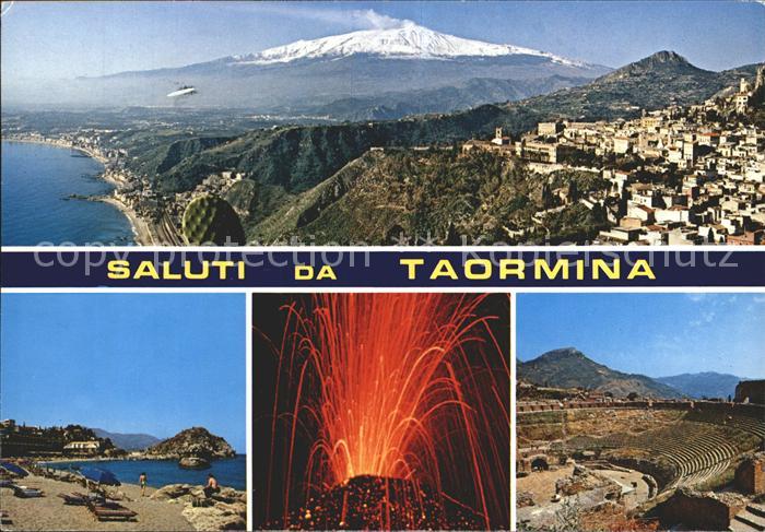 Taormina Sizilien Panorama aetna Vulkanausbruch Griechisches Theater Mazzaro Str