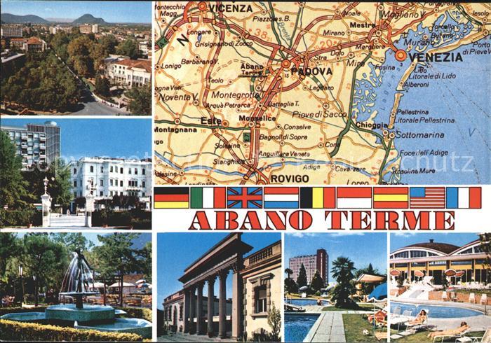 Abano Terme Terme Euganee Stazione di cura e soggiorno Thermalbad Landkarte Flag