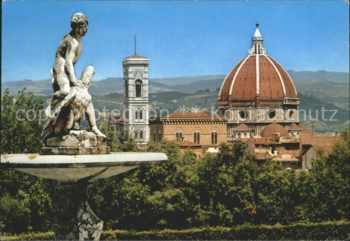 Firenze Florenz Panorama dal Giardino dei Boboli Brunnenfigur Kathedrale Santa M