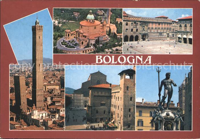 Bologna Tuerme Basilika Palast Platz Neptunbrunnen