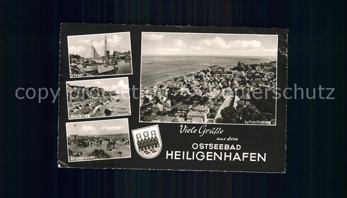 Heiligenhafen Ostseebad Hafen Steilkueste Strandleben Fliegeraufnahme