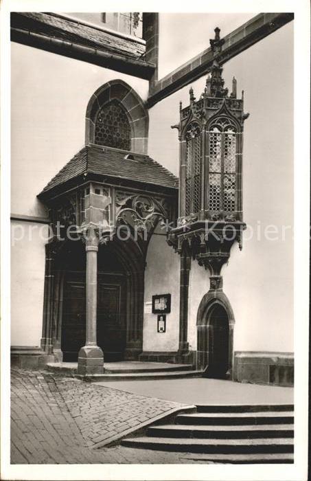 Wertheim Main Hauptportal und Erker an der ev Kirche