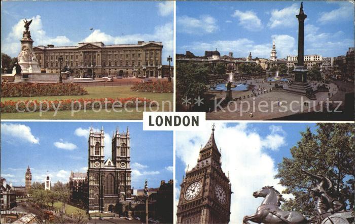 London Buckingham Palace Trafalgar Square Westminster Abbey Big Ben and Boadicea