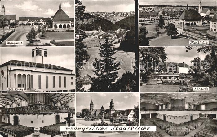 FREUDENSTADT BW Marktplatz Total Kath Kirche Kurhaus Ev Stadtkirche Inneres