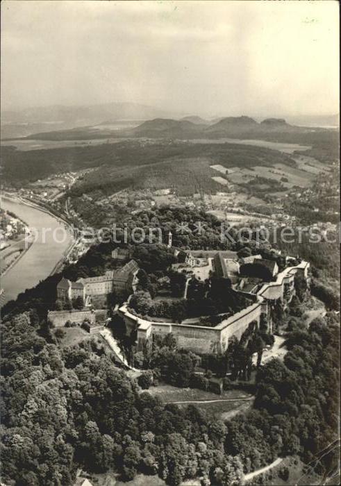 Koenigstein Saechsische Schweiz Festung Koenigstein Fliegeraufnahme