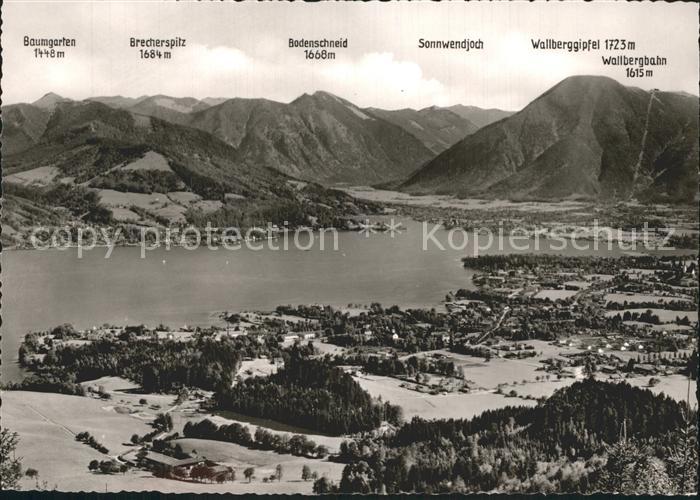Tegernsee mit Brecherspitz Bodenschneid Sonnwendjoch Wallberggipfel