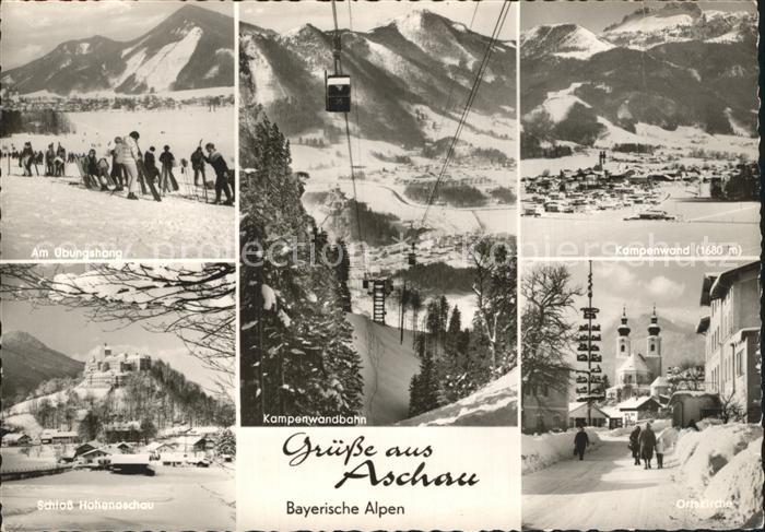 Aschau Chiemgau uebungshang Kampenwandbahn Kampenwand Schloss Hohenaschau Dorfki