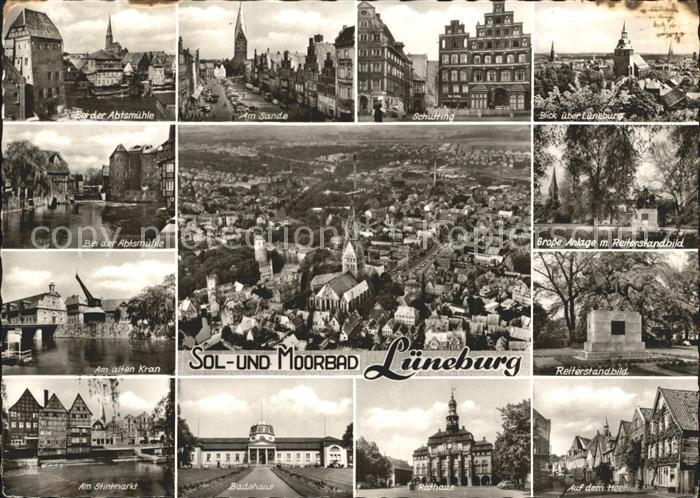 LueNEBURG  CITY Abtsmuehle Am Sande Schuetting Stadtblick Alter Kran Total Reite