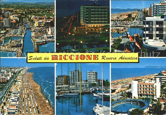 Riccione Riviera Adriatica Fliegeraufnahme Strand Hafen Details
