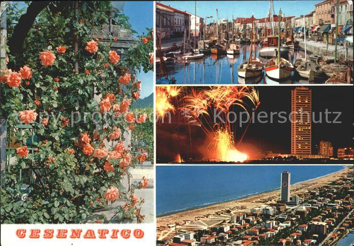 Cesenatico Hafen Strand Feuerwerk