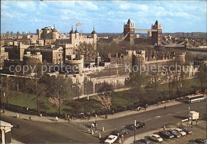 London Tower of London and Tower Bridge