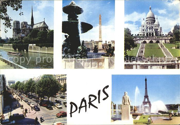 Paris Sacre Coeur Place de la Concorde Notre Dame Tour Eiffel Champs Elysees