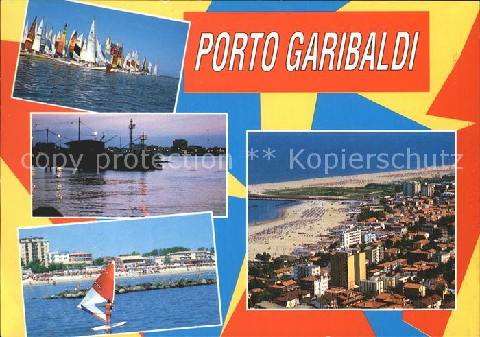 Porto Garibaldi Segelregatta Hafenpartie Fliegeraufnahme