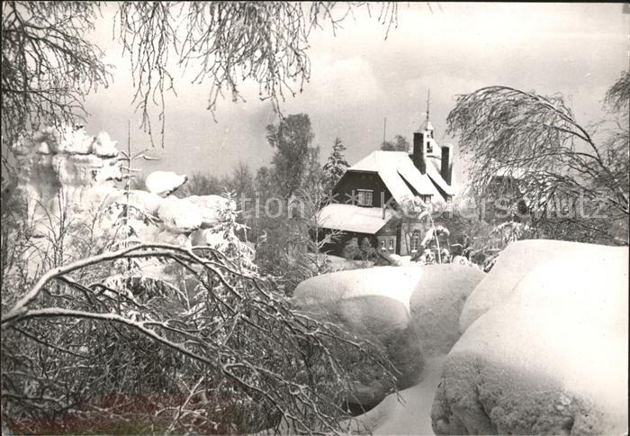 Oybin Sachsen Toepferbaude im Winter Zittauer Gebirge Kurort