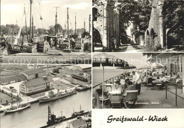 Wieck Greifswald Hafen Fischkutter HO Gaststaette Utkiek