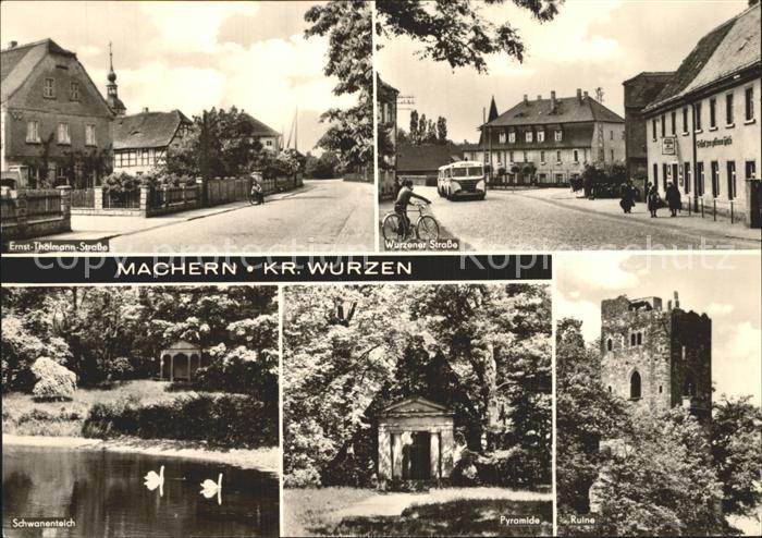 Machern Ernst Thaelmann Strasse Wurzener Strasse Ruine Pyramide Schwanenteich