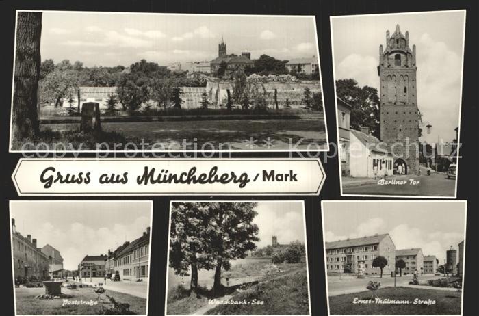 Muencheberg Panorama Berliner Tor Poststrasse Waschbanksee Ernst Thaelmann Stras