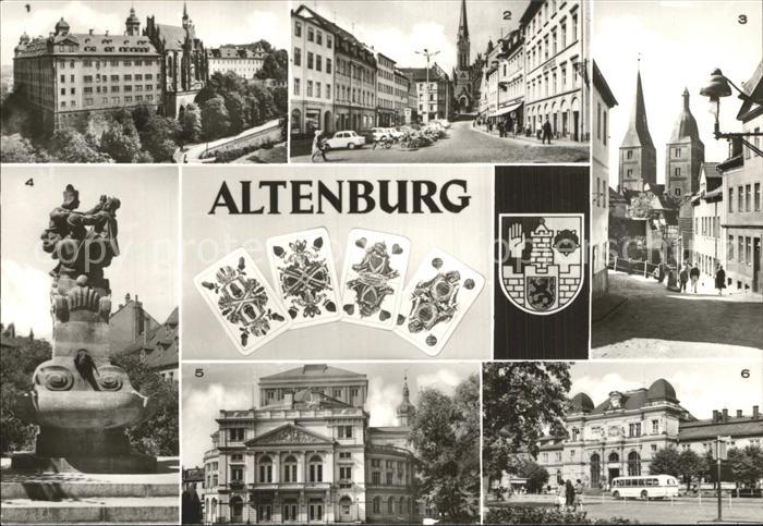 Altenburg Thueringen Schloss Markt Rote Spitzen Doppelturm Skatbrunnen Landesthe