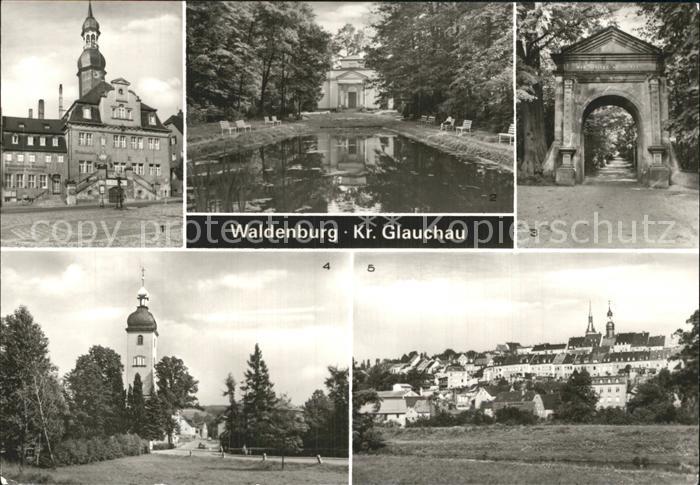 Waldenburg Sachsen Rathaus Gruenefelder Park Kirche