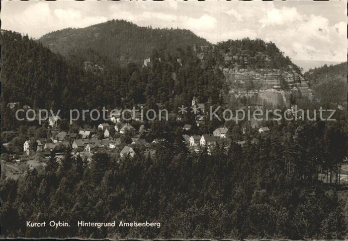 Oybin Sachsen Gesamtansicht mit Ameisenberg Zittauer Gebirge