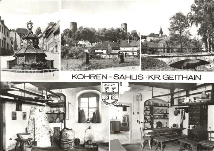 Kohren-Sahlis Toepferbrunnen Teilansicht Burgruine Anlagen Toepfermuseum