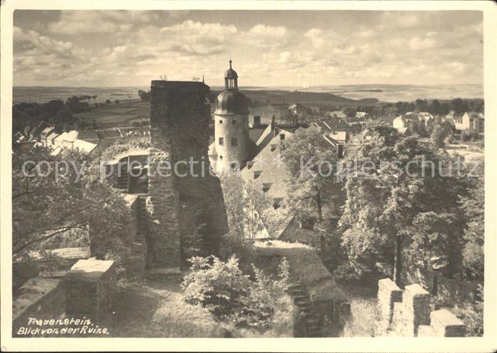 Frauenstein Sachsen Blick von der Ruine