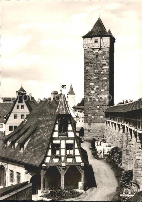 Rothenburg Tauber Alte Schmiede mit Wehrgang Turm