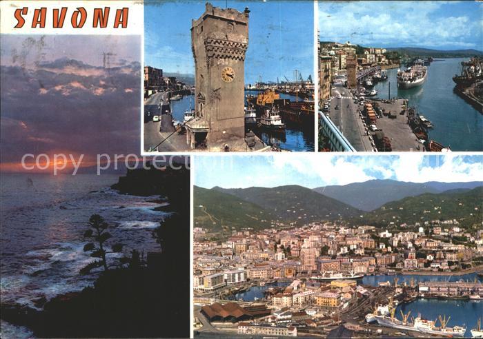 Savona Liguria Tramonto Torretta Porto Sonnenuntergang Turm Hafen