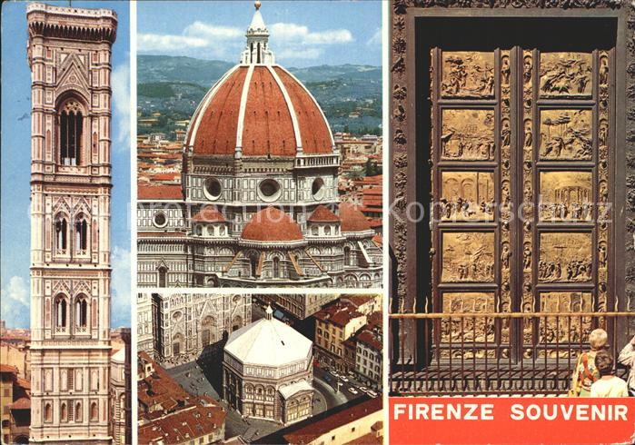 Firenze Florenz Glockenturm Domkuppel Baptisterium Bronzetuer