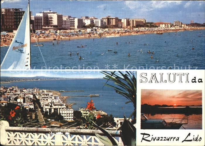 Rivazzurra Strand Panorama Sonnenuntergang am Meer