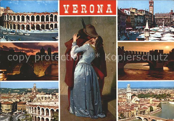 Verona Veneto Arena Markt Bruecke Abendstimmung Romeo und Julia