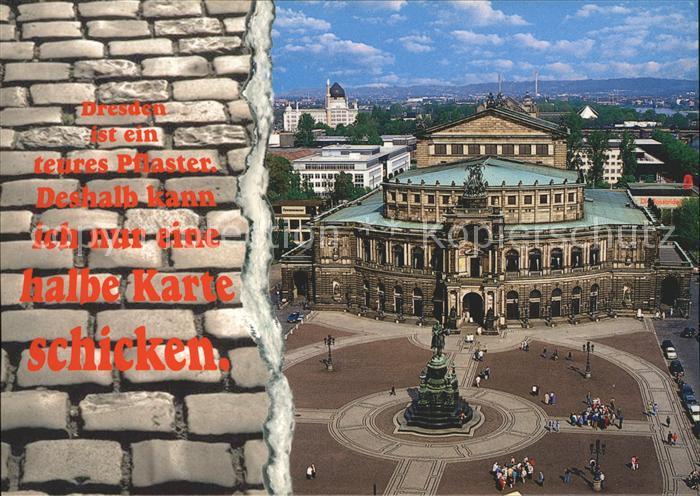 DRESDEN Elbe Blick vom Hausmannsturm Schloss Denkmal