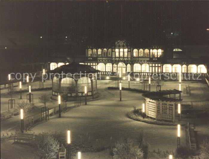 Bad Salzungen Gradierwerk mit Park Nachtaufnahme