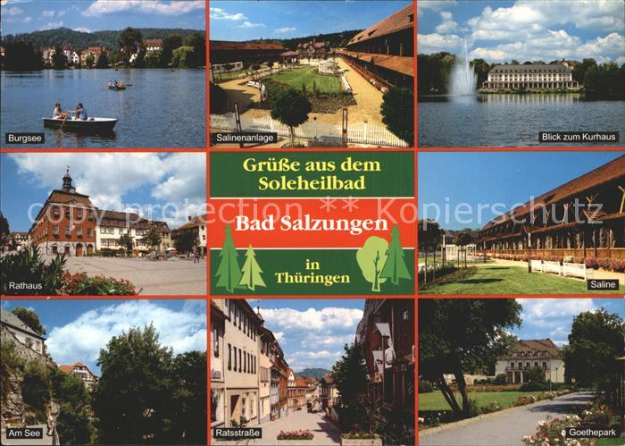 Bad Salzungen Burgsee Saline Kurhaus Rathaus Ratsstrasse Goethepark