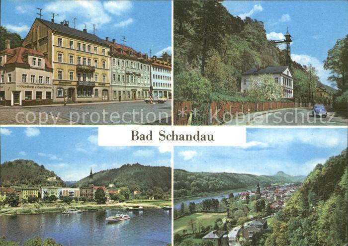 Bad Schandau Markt Aufzug zum OT Ostrau Elbansicht