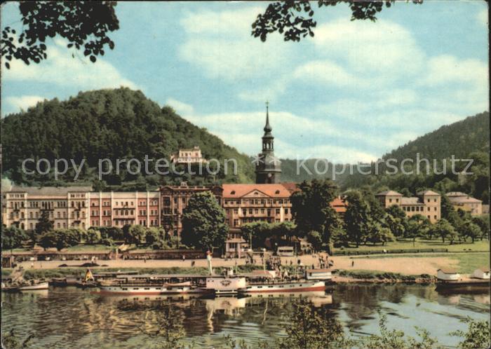 Bad Schandau Elbeufer Dampfer Kirche