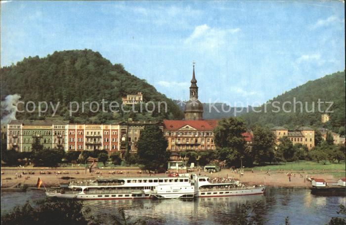 Bad Schandau Elbeufer Kirche Luxusschiff Karl Marx